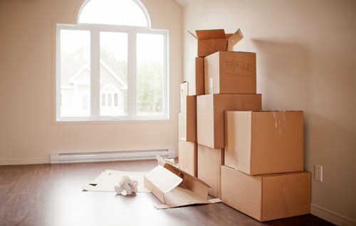 Careful loading of furniture for a flat move in Abbeywood