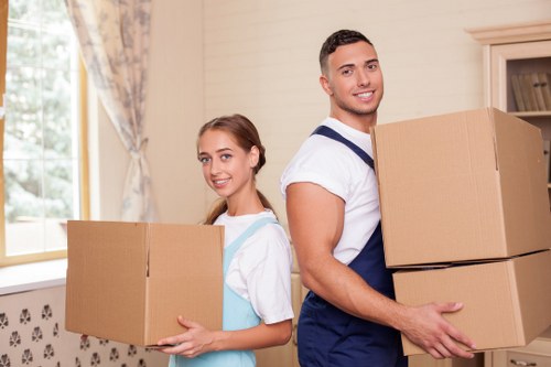 House removal team preparing belongings for delivery